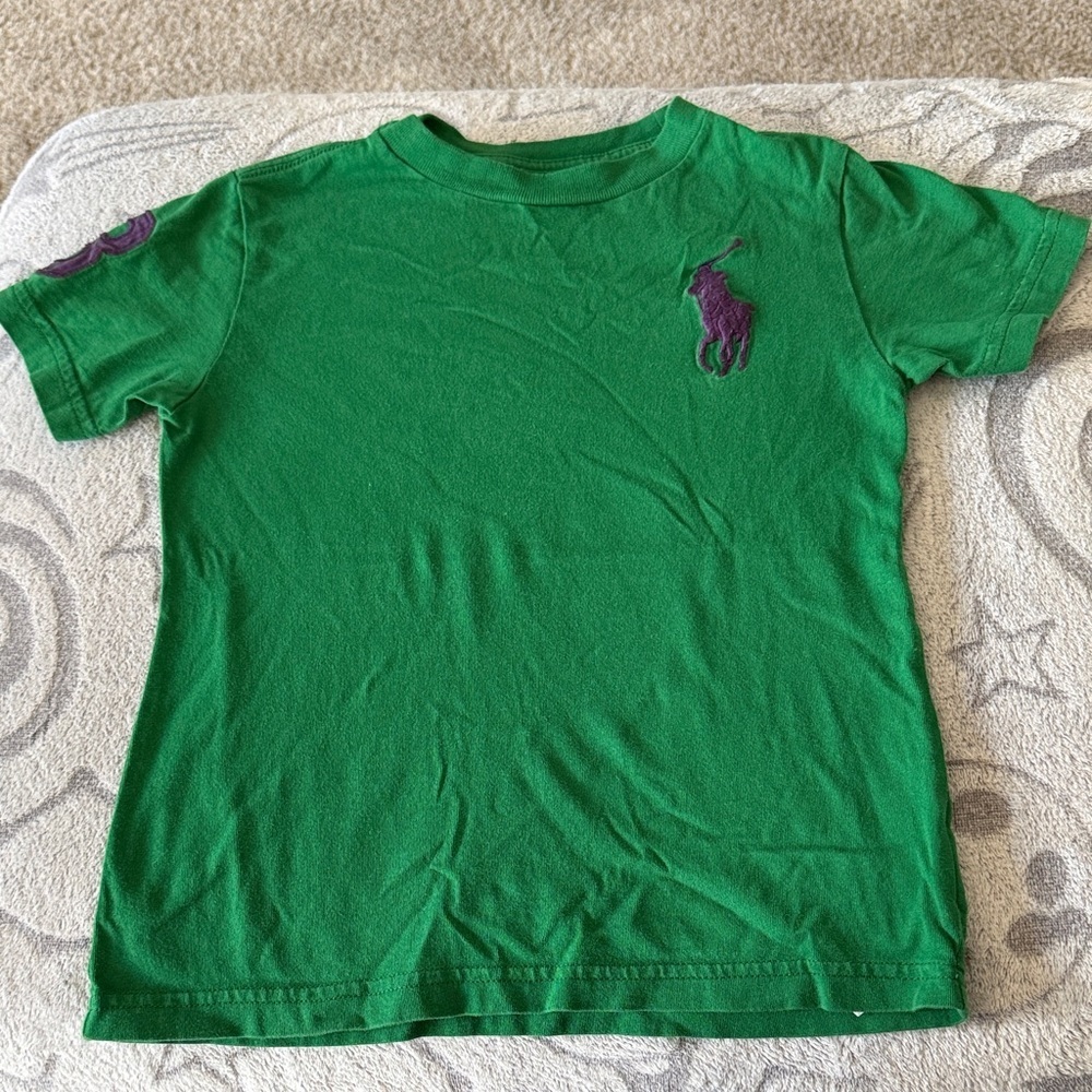 Polo by Ralph Lauren Green Tee with Purple Pony Logo